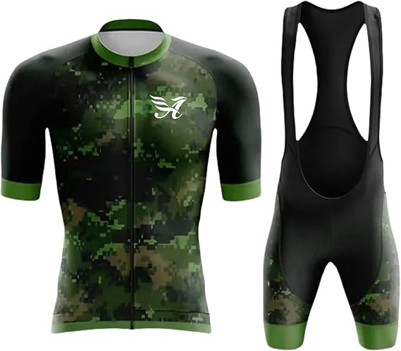 Men's Cycling Apparel, Cycle Jersey Mens Short Sleeve Set Breathable Quick Dry Bike Shirt bib Shorts Cycling Suits