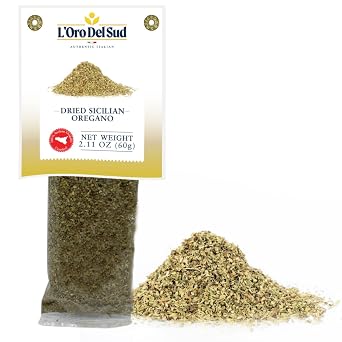 LOro Del Sud Sicilian Oregano Dried, 2.11 oz 60 g | Ground Dried Oregano Leaves with Intense Aroma, Italian Herb Seasoning for Pizza, Sauces and Pasta, Product of Italy