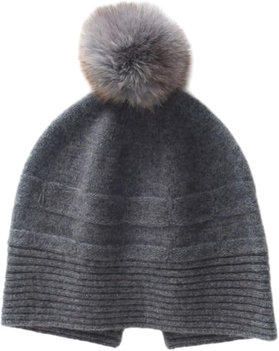 100% Pure Cashmere Winter Beanie Hat, Soft Warm Lightweight Skullies Cap for Men Womens ZX113
