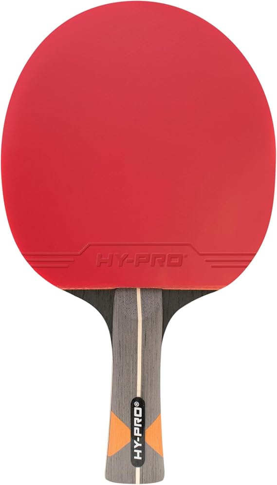 Hy-Pro Table Tennis Bat - Carbon Fibre Core, Durable 7-Ply Wood, 2mm Sponge