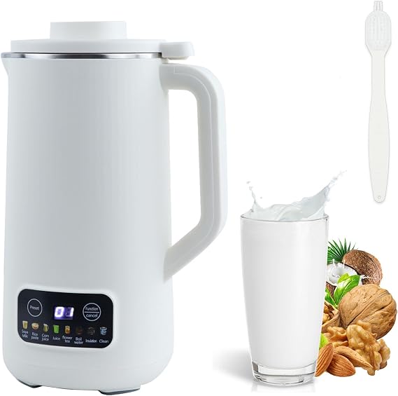 Nut Milk Maker Machine, 20 Oz Automatic Nut Milk Maker, Oat Milk Maker, Soy Milk Maker with Delay Start/Keep Warm/Self-Cleaning/Free Filtering (B)