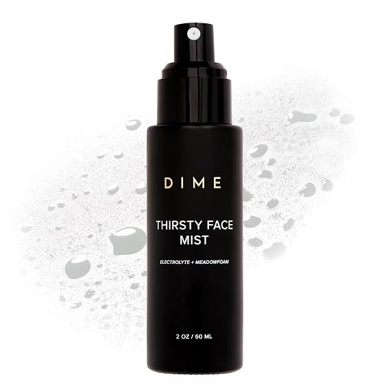 DIME Beauty Thirsty Face Mist - Hydrating Makeup Setting Face Spray with Sea Moss, Electrolytes & Blue Light Protection, Glass Skin Primer, Vegan, Cruelty-Free, 2 oz / 60 ml