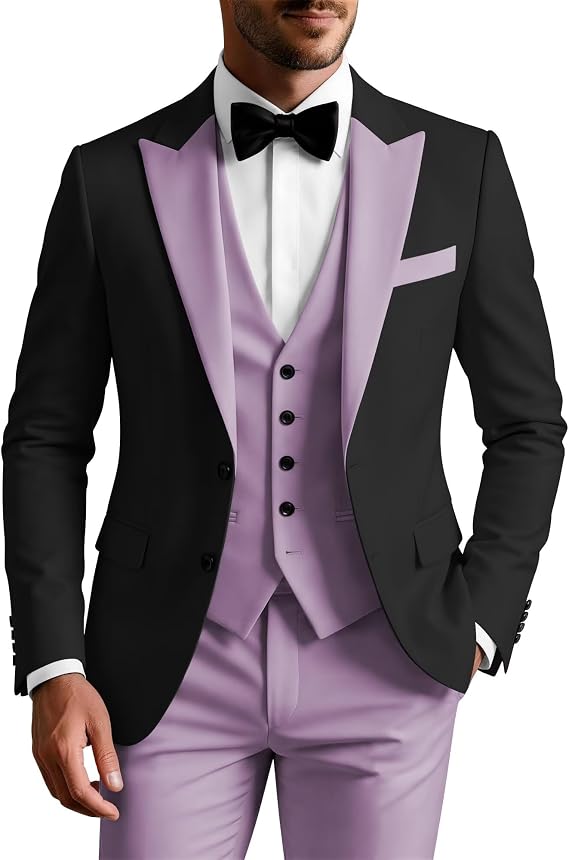 Mens Slim Fit 3 Piece Tuxedo Suit Set