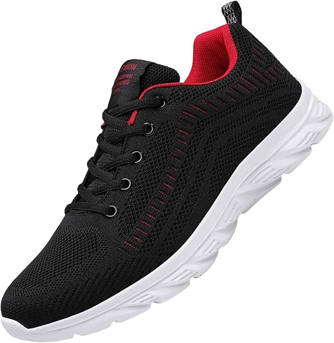 Road Running Shoes Men's Sports Breathable Mesh Sneakers Non Slip Workout Air Cushion Athletic Gym Fitness Trainers Arch Support Comfortable Soles Walking Shoe Jogging Trainer UK