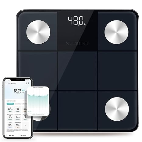 NUTRI FIT Smart Scale for Body Weight BMI Fat Muscle Bluetooth APP Sync