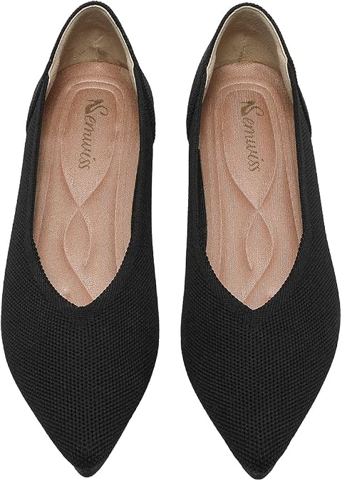 Semwiss Women's Ballet Flats Comfortable Work Dressy Pointed Toe Shoes