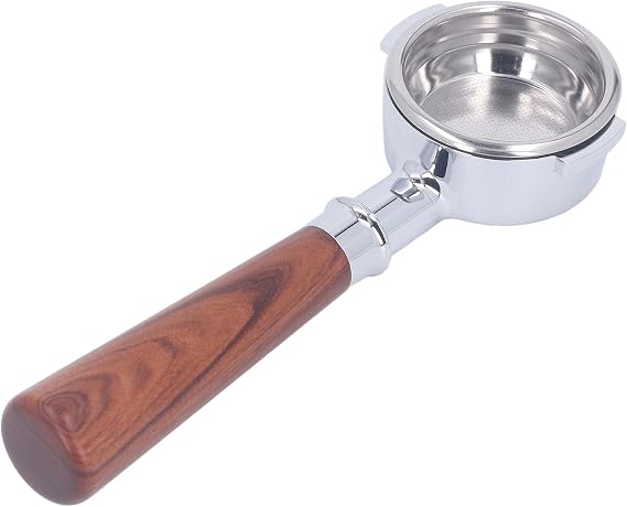 Aramox 58mm Bottomless Coffee Portafilter Aluminum Alloy Single Layer Screen Wood Handle for Expobar Rancilio ASCASO, Portable Machine Accessory (#1)