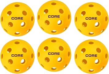 CORE Pickleball- Indoor Pickleball Balls | Professional Durabilty, Easy to See, Consistent Bouce Pickleballs with 26 Holes
