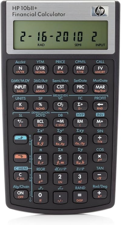 HP 10BIIPLUS/B12 Financial Calculator, Black