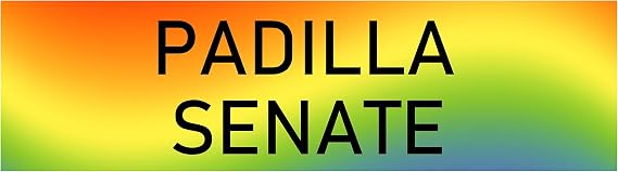 Alex Padilla Bumper Sticker - Vote for Alex Padilla for California Senator Sticker Decal Car Sticker - Made in USA Rainbow