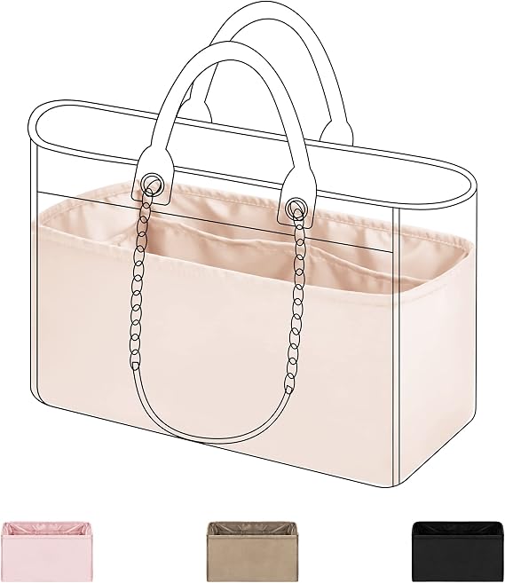 DGAZ Silk Purse Organizer Insert for Deauville Canvas Bag(Craie,S)