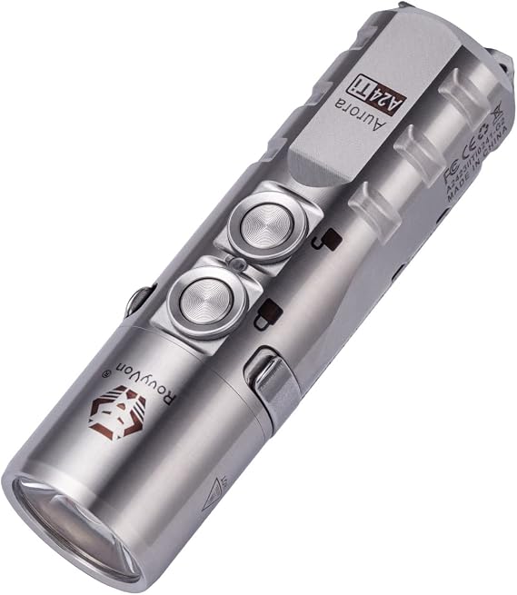 RovyVon Aurora A24 G2 Titanium LED Flashlight1,000 Lumen, Pocket Flashlight with Lockout Mode,Rechargeable EDC Flahlight,7 Modes,Water Resistant for Everyday Carry, Hiking, Camping