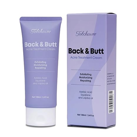 Tobcharm Butt Akne Clearing Behandlung maximale Stärke Körpercreme für Rücken Gesäß Oberschenkel & Brust Akne Entfernung Hautklärende Lotion für Männer & Frauen Schaumreiniger für Bacne