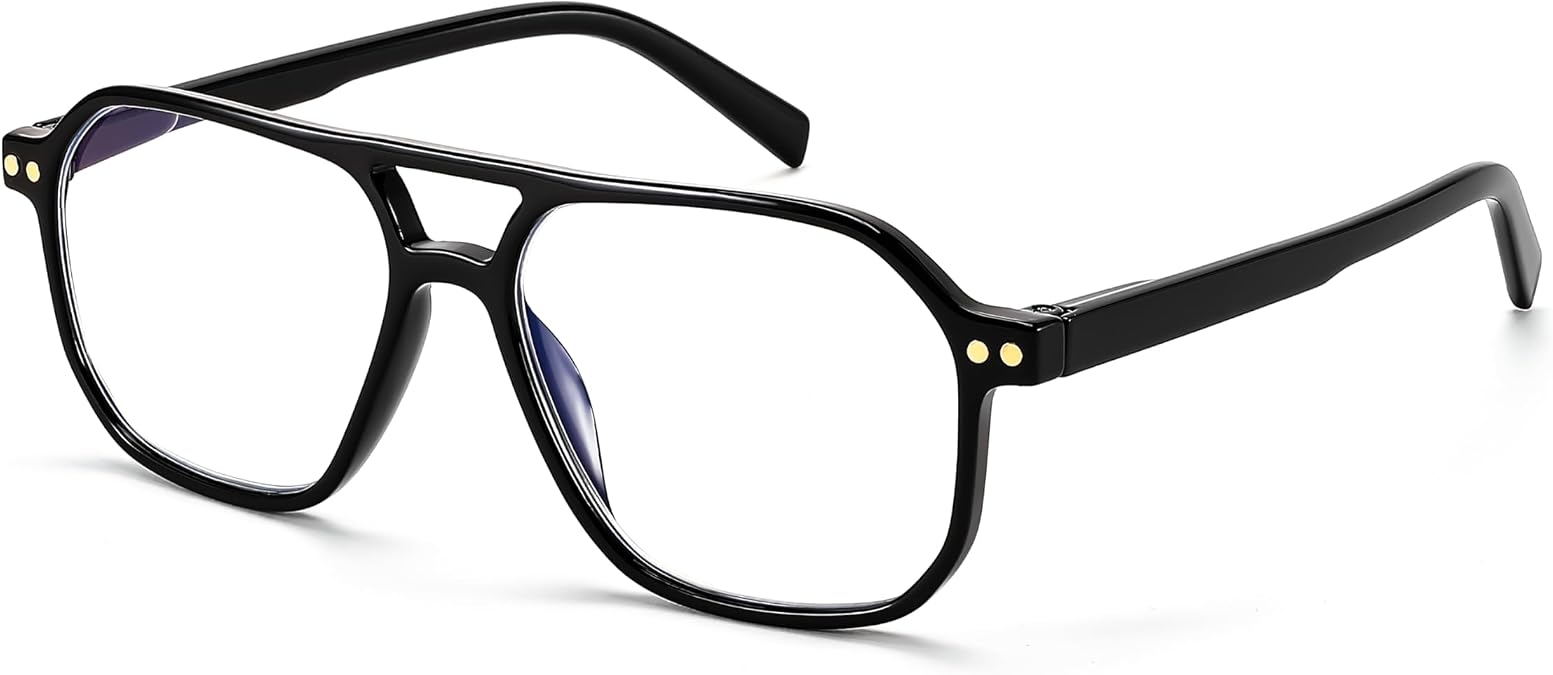 FEISEDY Retro Aviator Reading Glasses Square Readers for Women Men B0068