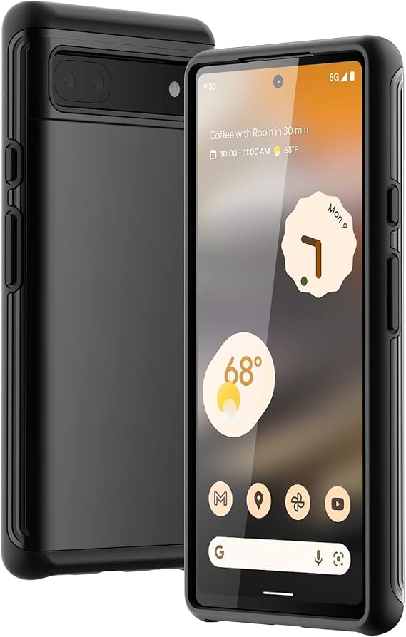JETech Heavy Duty Case for Google Pixel 6a, Black | Dual-Layer Protection, Shock-Absorbing Design