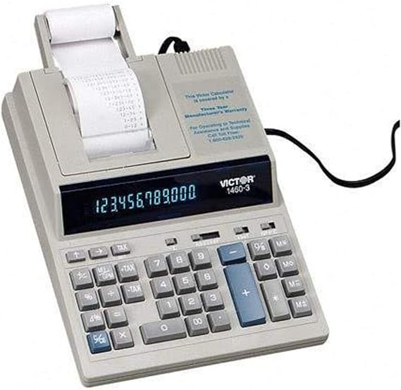 Victor 1460-4 12 Digit Extra Heavy Duty Commercial Printing Calculator, Black, 3.3" x 8" x 12.3"