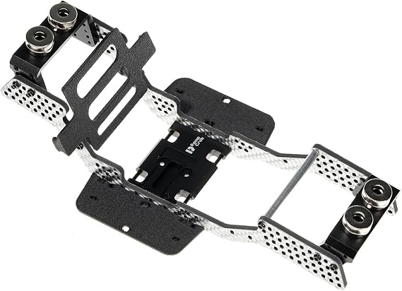 RampCrab Carbon Fiber Chassis Kit for SCX24 7° Angle Skid LCG Chassis Kit for Axial SCX24 C10 JLU, Bronco, Deadbolt, Silver