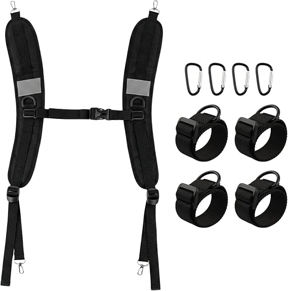 Backpack Straps Replacement, Adjustable Padded Shoulder Straps with 4 Metal Hooks, 4 Noly Strap s & D Hooks, Oxford Cloth Replacement Strap s for Backpack, Dry Bag, Sprayer