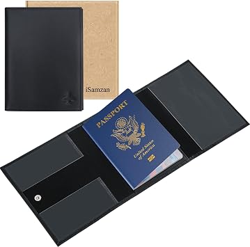 Pilot Wallet Passport Holder - Leather Pilot Passport Wallet Accessories Black (Black)