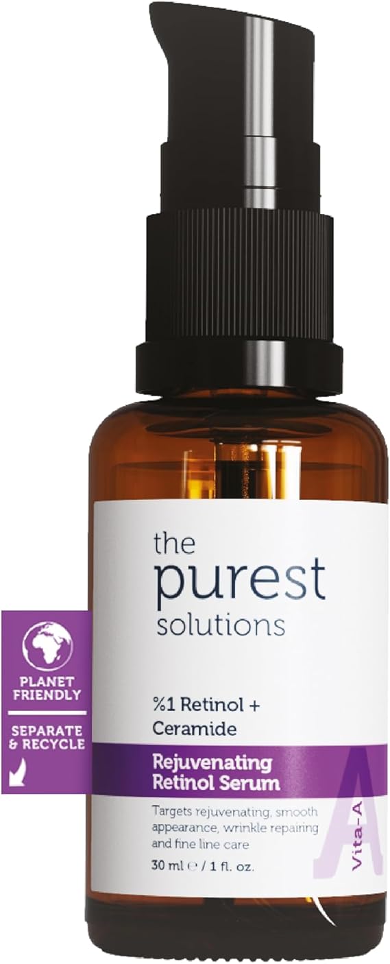 The Purest Solutions, Retinol İçerikli Gece Bakım Serumu, Kırışıklık Karşıtı Bakım, 30 ml (%1 Retinol + Seramid)