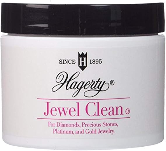 Hagerty Luxury Jewelry Cleaner Fine Jewelry - Professional Grand Jewelry Cleaner for Diamonds, Gold, Platinum, Precious Stones and More Includes Dipping Basket and Brush, Kosher Certified, 7 Oz.