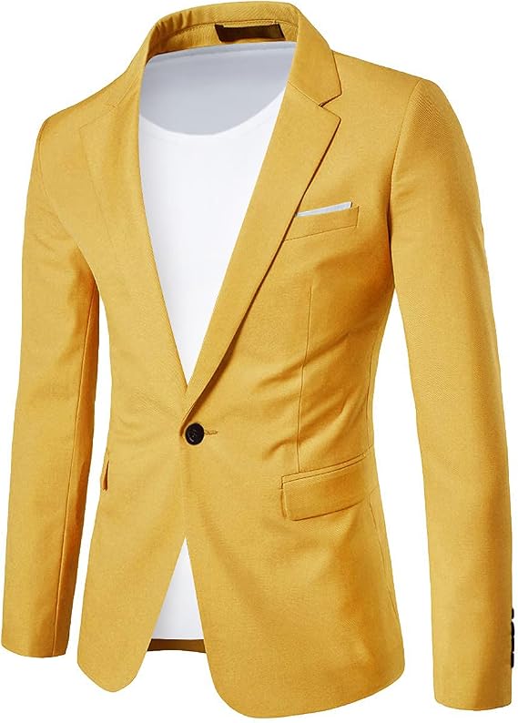 Cloudstyle Men's Suit Jacket One Button Slim Fit Sport Coat Business Blazer | Classic versatile style for both formal and casual notched lapel single breasted essential for daily wear wedding party