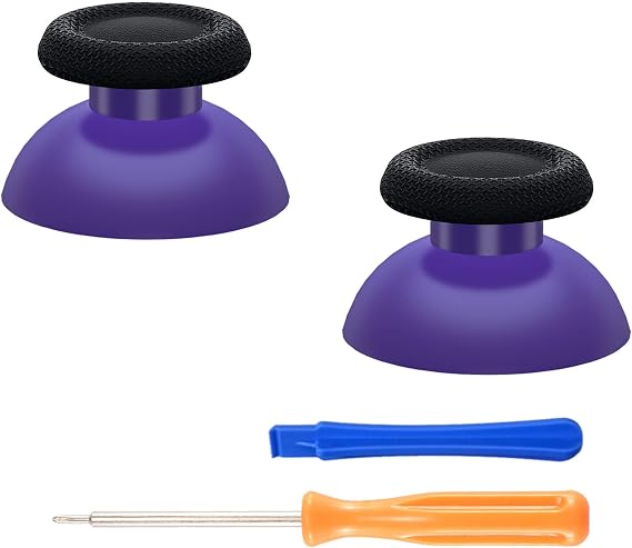 eXtremeRate Replacement Thumb Stick for PS5 Controller, Analog Stick for PS4 Controller, Custom Joystick for PS4 All Model Controller, Controller Not Included Purple & Black