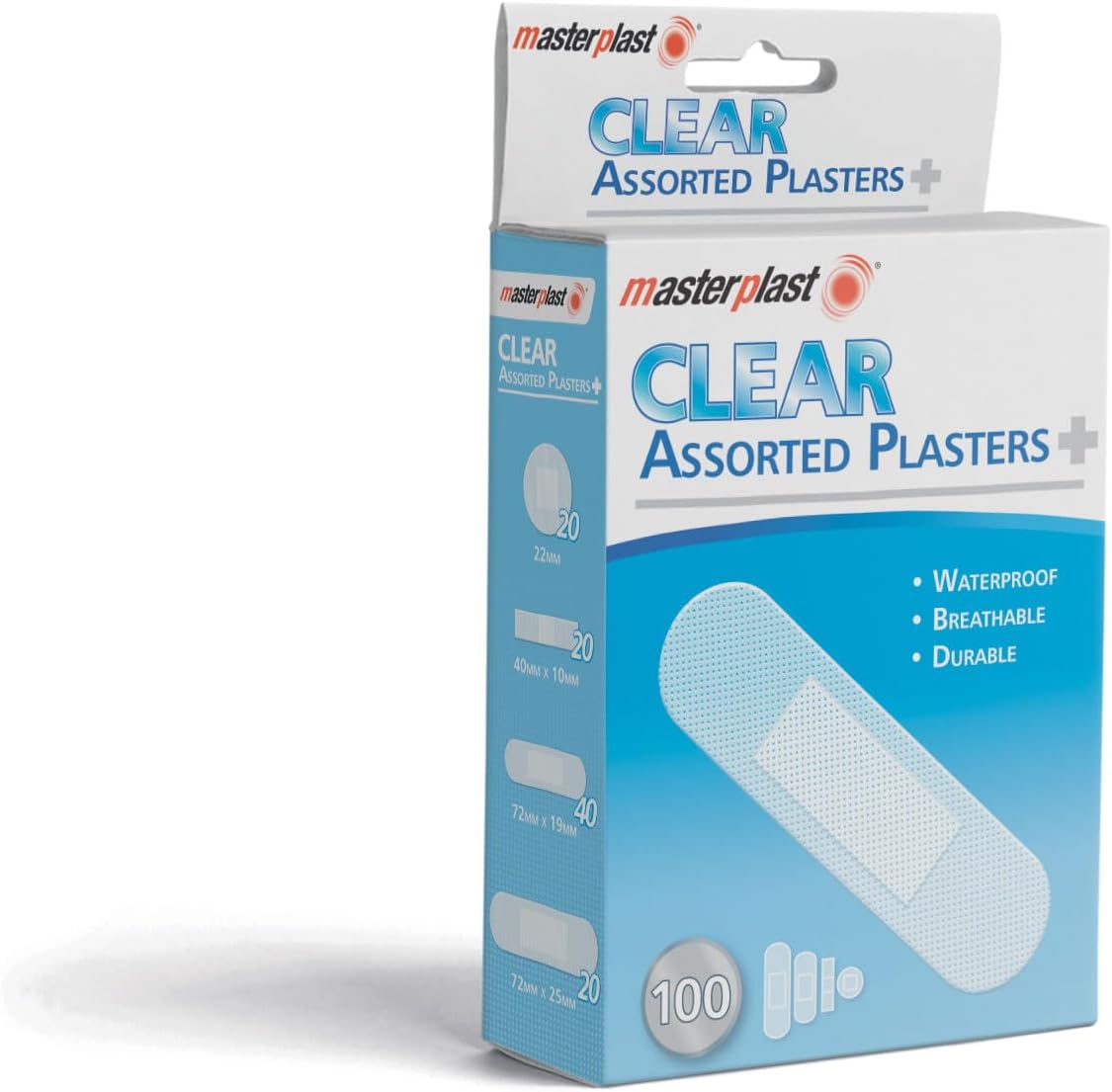 100 Clear Assorted Plasters Waterproof
