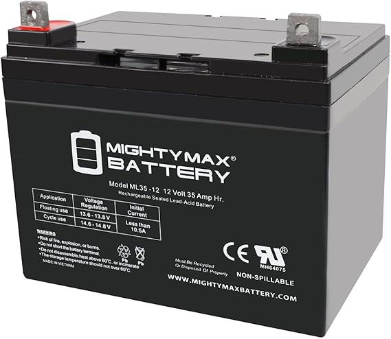 Mighty Max Battery ML35-12 - 12V 35AH DC DEEP Cycle SLA Solar Energy Storage Battery