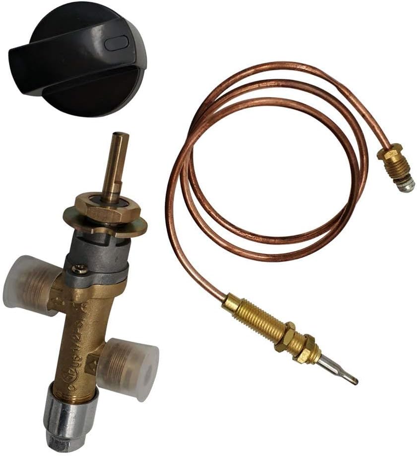 METER STAR Propan lpg Gas-Brandschutzventil Sicherheitsventil Flammenausfallgerät Hahn-Gasheizventil mit Thermoelement und Knopf