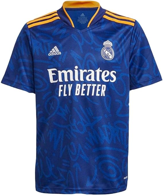 adidas Youth Soccer Real Madrid 21/22 Away Jersey (Youth Medium) Victory Blue
