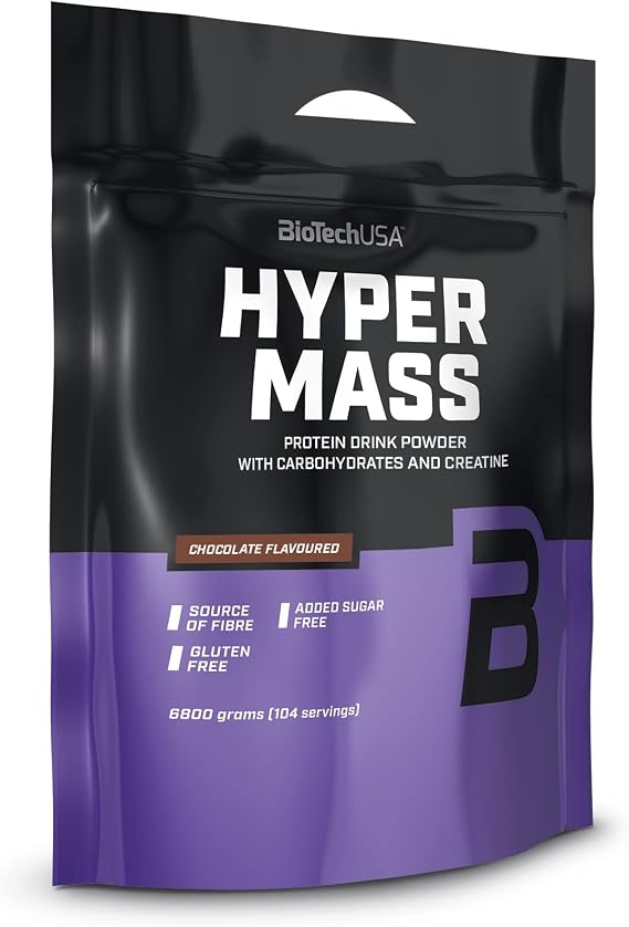 BioTechUSA Hyper Mass - Mass Gainer with Carbs & Protein Blend | Micronised Creatine | Gluten-Free, 6.8 kg, Chocolate