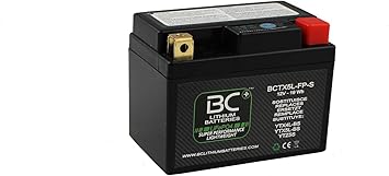 BC Lithium Batteries BCTX5L-FP-S 12V 1,6Ah LiFePO4 Motorcycle Battery, High Performance Lithium Iron Phosphate Battery with BMS & LED Charge Indicator, Compatible with YB4L-BS YTX5-BS YTZ5S