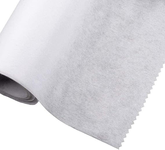 Iron On Interfacing Fabric - Light Weight Fusible Interfacing for Sewing - 75cm Wide x 1m - White Non-Woven Single-Sided - Fabric Stiffener for Dressmaking, Bag Making, Crafts, Collars & Quilting