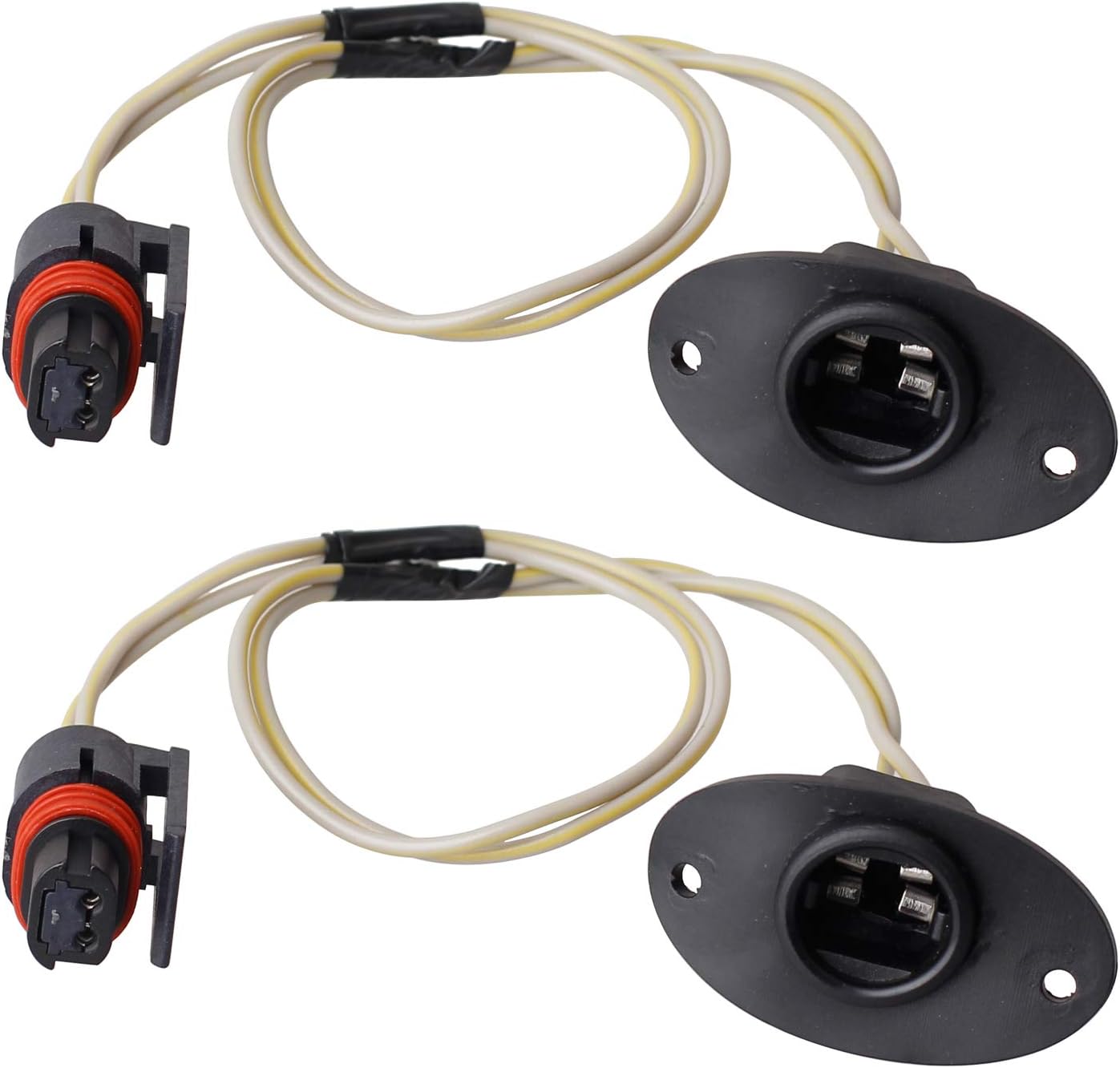 HERCOO License Plate Light Wiring Harness Assembly Rear Lamp Socket Pigtail Compatible with 1994 to 2002 Dodge Ram 1500 2500 3500 Pickup Truck, Pack of 2