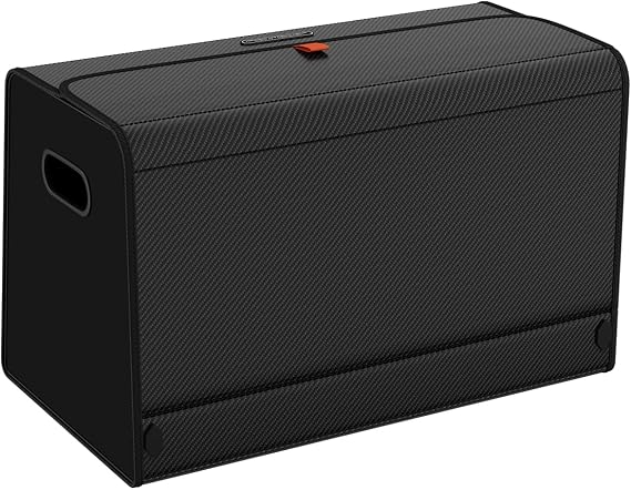GMQ Car Trunk Organizer for SUV,Car Organizers and Storage with Collapsible Storage, Magnetic Lid Large Capacity for SUV, Truck, MPV (Carbon Black, L-21.51312.5 IN)