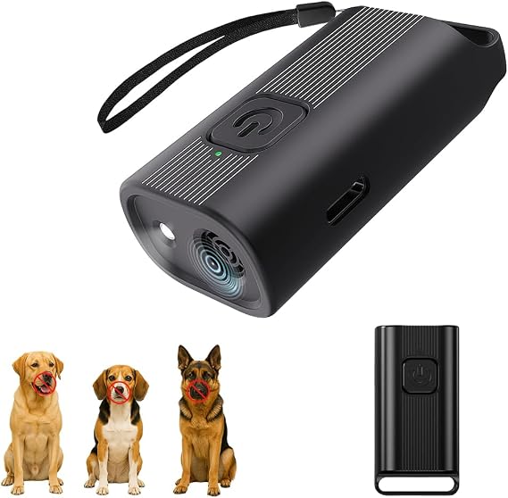 Anti Barking Device for Dogs - Ultrasonic Dog Barking Deterrent, Effective Handheld Ultra Sonic Dog Bark Stopper with LED, Portable & Safe Training Aid for Indoor & Outdoor Use