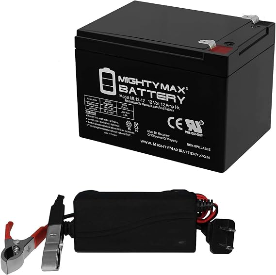 Mighty Max Battery 12V 12AH Replacement for BB Battery BP12-12-T2 + 12V Charger
