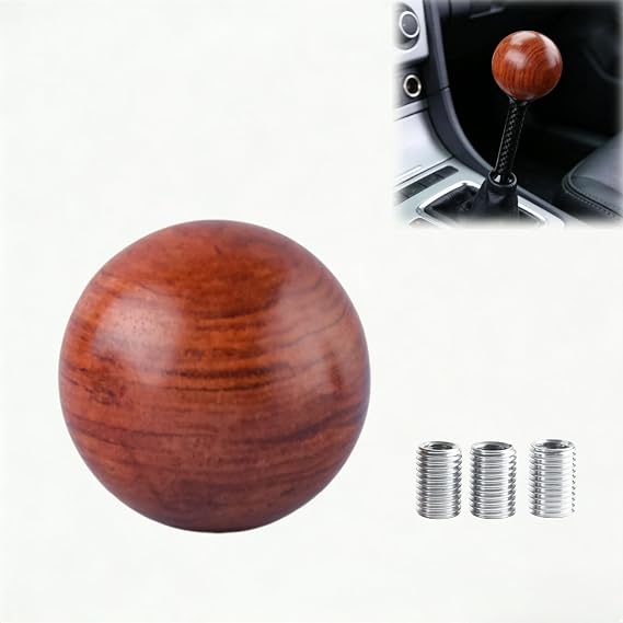 Shift knob Ball, Weighted Shift knob, Manual Shift knob Ball, car Modification, Solid Wood Material, M10x1.5, M12x1.25, M10x1.25, M8x1.25