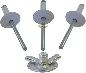 Large Head White Exploding Rivets Pop Rivet 50ct Tri-Fold Racing Fasteners IMCA