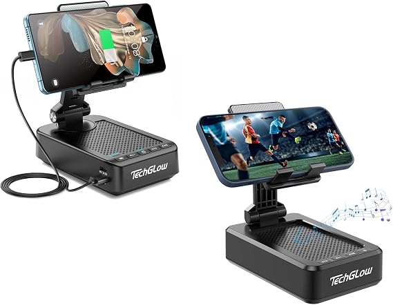 TechGlow L40 Speaker Stand with Charging Station and L9 Speaker Stand