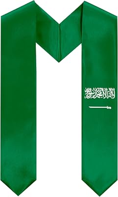Desfloeey Saudi Arabia Grad Season Scarf Unisex Adult Saudi Arabia Graduation Stole for Academic Commencements 72 long
