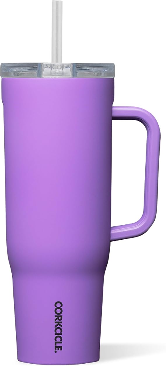 Corkcicle Cruiser Tumbler 40 oz Triple Insulated, Varsity Purple | Cold Up to 20 Hours, Hot Up to 9 Hours, Triple Insulated, Spill-Resistant Lid, High-Flow Straw, Cupholder Friendly