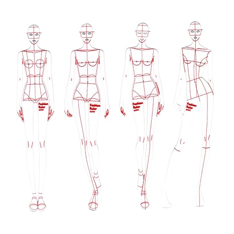 4 Pcs French Curve Template Ruler Set,Sewing Humanoid Patterns Design for Dressmaking, Tailoring, Fashion Designing, A