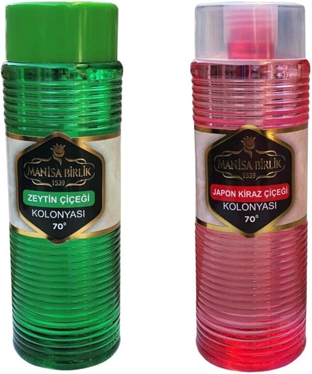 Manisa Birlik Zeytin Çiçeği ve Japon Kiraz Çiçeği Kolonyası, 400 ml, 2 Adet, 70 Derece