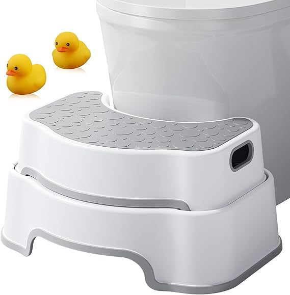 Squatting Potty for Adults, 16.7" Toilet Stool Squat Adult, Bathroom Stool Heavy Duty, Anti Slip Toilet Step for Bathroom