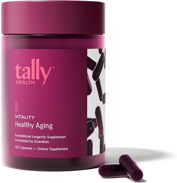 Tally Health Healthy Aging Longevity Supplement, Spermidine Cellular Health, 120 Count