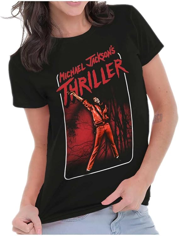 Michael Jackson Thriller Dance Music Womens Slim Fit Graphic Tee