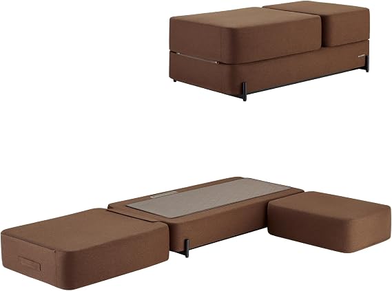 CERAGEM S4 Foldable Smart Massage Lounger Heated Spinal Scan, 12 Massage Modes, Space Saving Design_Brown