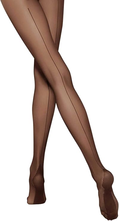 Gatta Womens SHEER TIGHTS PANTYHOSE WITH BACK SEAM and CUBAN HEEL | CHIARA CLASSIC [Made in Europe]